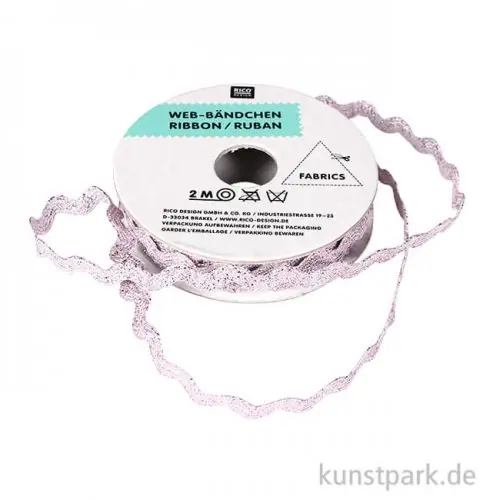 Wellen Band - Silber & Glitzer, 2 m Geld-Zurück-Garantie