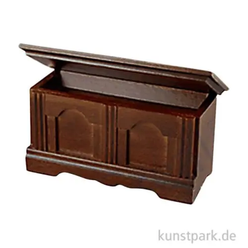 Günstig Miniatur Truhe Nussbaum, 5,8 x 12,5 x 5,1 cm