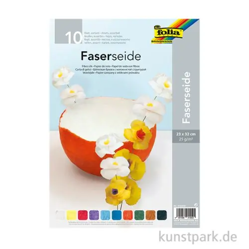 Sonderangebot Faserseide Set, 23x32cm, 10 Blatt Strohseide farbig sortiert, 25g