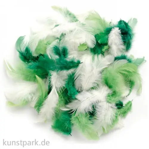 Sale Deco-Federn - Grün, 10g sortiert