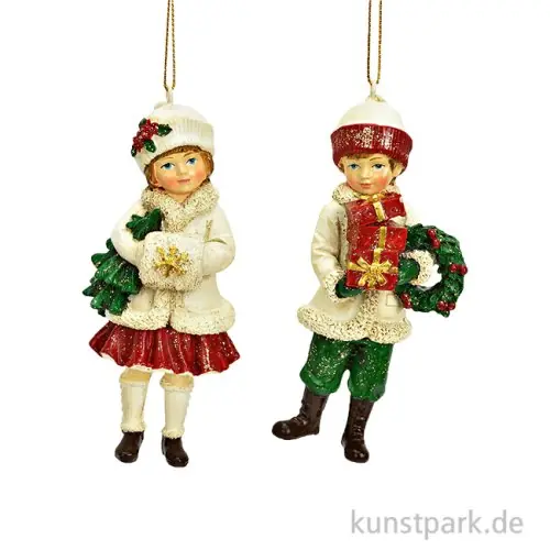 Expressversand Weihnachtshänger Wintermädchen aus Poly, Sortiert, 4 x 10 x 3 cm