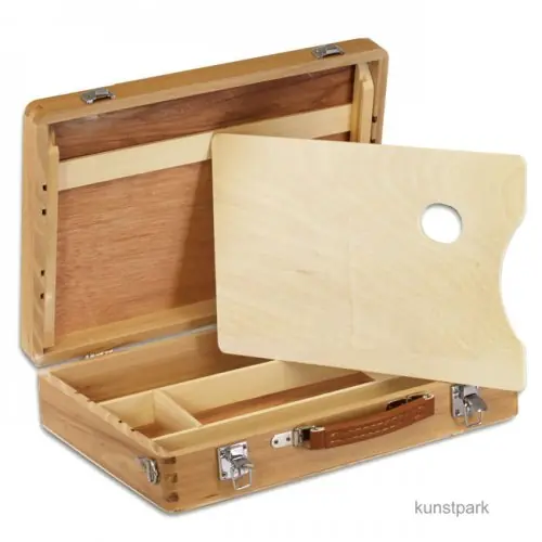 Holzmalkoffer mit Metallschließen, klein Finale Aktion