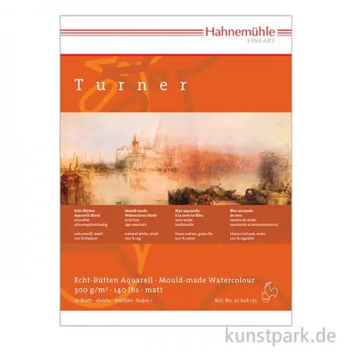 Hahnemühle WILLIAM TURNER Aquarellblock, 10 Blatt, 300g matt Highlight