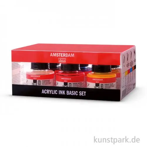 Premium Talens AMSTERDAM Acrylic Ink Set mit 6 x 30 ml