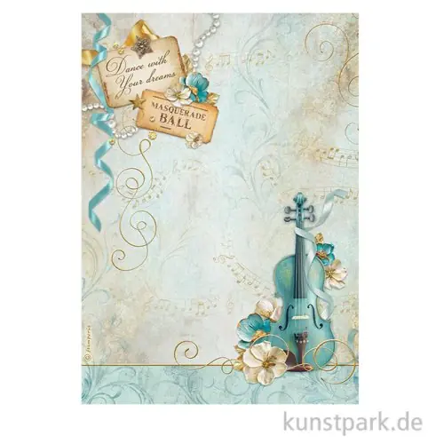 Stamperia Reispapier - Masquerade Violin, DIN A4 Highlight