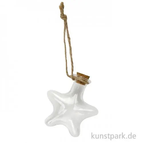 Glasfläschchen zum Hängen - Stern, 6,5 x 6 x 2 cm Expressversand