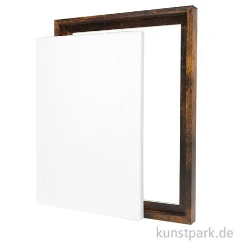 Schattenfugenrahmen mit Keilrahmen - Walnuss Top-Angebot