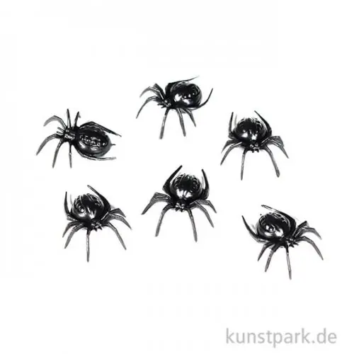 Spinnen aus Kunststoff, 2 cm, 6 Stück Saisonangebot