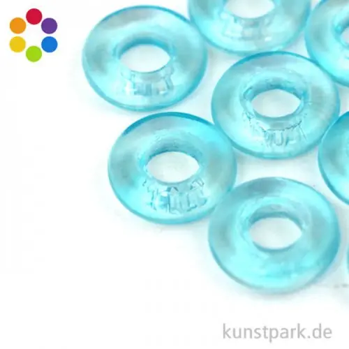 Glas Großloch Ringel MAGIC FLAIR - 9x3 mm - 10 Stück Handgefertigt