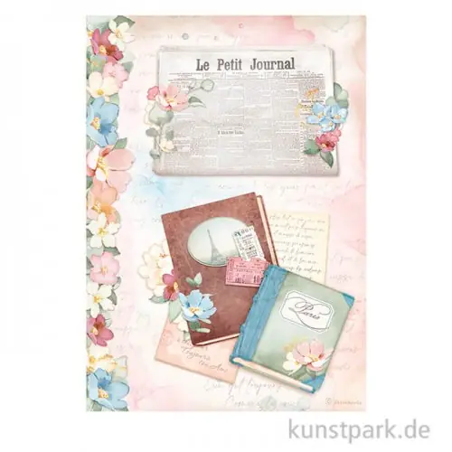Preiswert Stamperia Reispapier - Create Happiness Oh la la Petit Journal, DIN A4
