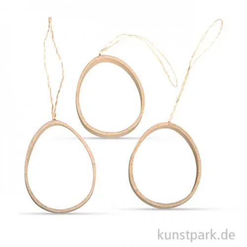 Nur Heute Quilling-Hänger aus Pappmaché - Eier, 8x6x1 cm, 3 Stück