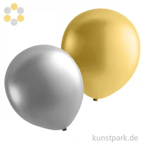Luftballons rund Metallic, Größe 23 cm, 8 Stück Jetzt Bestellen