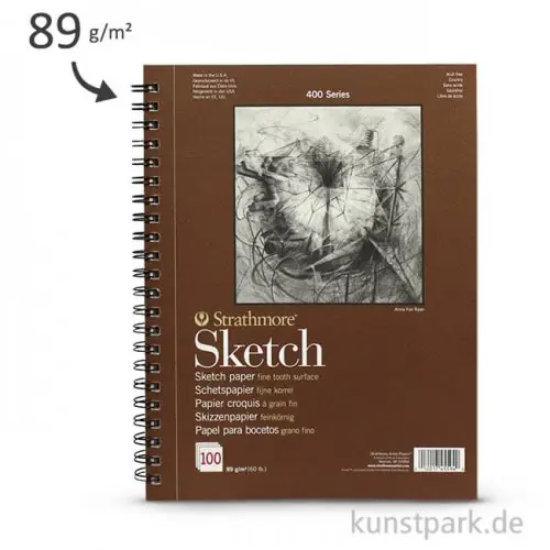 Strathmore Artist Paper 400 - Skizzenpapier, 100 Blatt, 89g Nur Für Kurze Zeit
