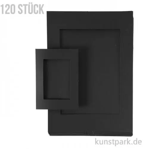 Jetzt Zugreifen Passepartout-Rahmen - Schwarz, DIN A4 und A6, 120 Stück sortiert