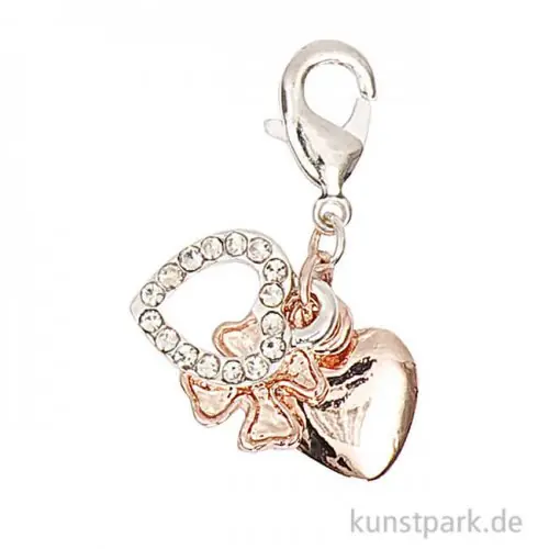 Preisknaller Anhänger Herzen und Kleeblatt - Roségold