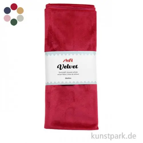 Samtstoff Zuschnitt - 50 x 68 cm Ausverkauf