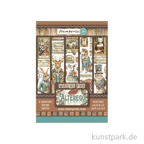 Stamperia Washi Pad - Alterego, 8 Blatt, A5 Gratis Versand