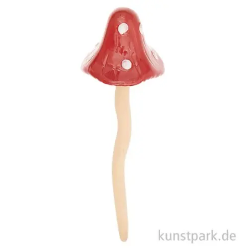 Deko Stecker Fliegenpilz, Keramik, 6,5 x 6,5 x 16,5 cm Letzte Chance
