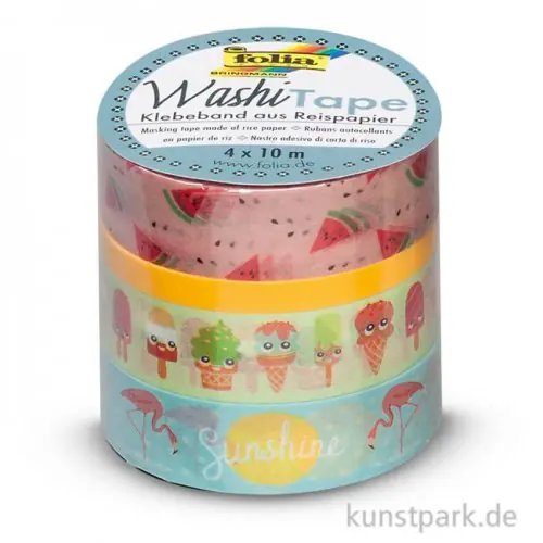 Washi-Tape TROPICAL - 4er Set, je 10 m Geprüft
