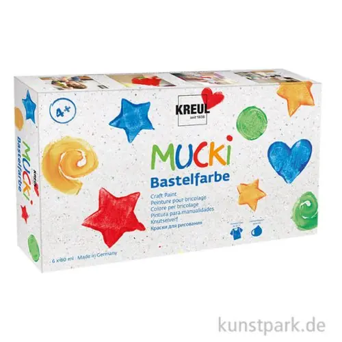 Kracherpreis MUCKI Bastelfarbe Set - 6 x 80 ml