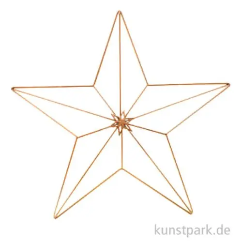 Metallstern mit 5 Zacken, Matt Champagne, 30 x 28 cm Preiswert