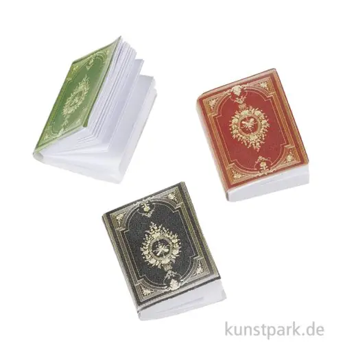 Weltweiter Versand Miniatur Bücher, 1,6 x 2,1 cm, 3 Stück