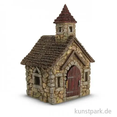Miniatur Kirche mit Natursteinoptik, Höhe 21,5 cm Rabatt
