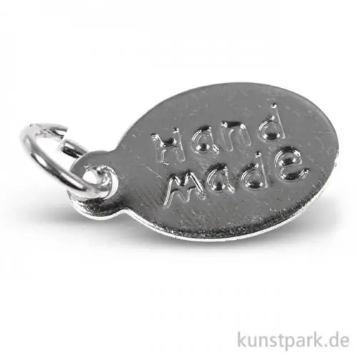 Preisreduziert Anhänger - Hand made - oval mit Ringel