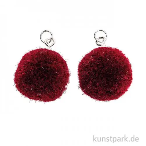 Jetzt Bestellen Anhänger Pompons - Weinrot, 2er Set