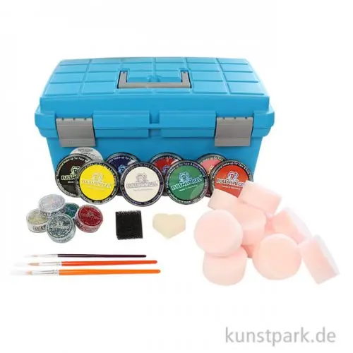 Premium Eulenspiegel Outdoor Schmink-Koffer mit 16 teiligem Zubehör