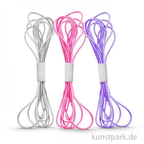 Nur Heute Paracord Set Weiß-Flieder-Rosa, 3x3 Meter, sortiert
