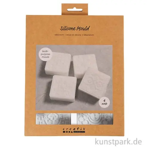 Silikonformen, Quadratisch, Design, 6,8 x 2,4 cm, 4 Stück Expressversand