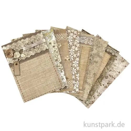 Letzte Chance Stamperia Reispapier Selection - Old Lace Backgrounds, DIN A6