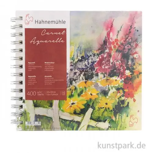 Garantierte Lieferung Hahnemühle CARNET AQUARELLE, 15 Blatt, 400g, 19 x 20 cm