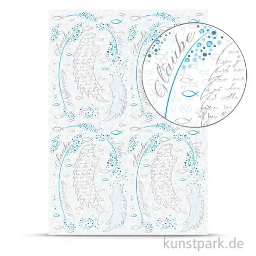 Online Kaufen Designkarton Religion - Weiß-Blau, DIN A4, 200 g