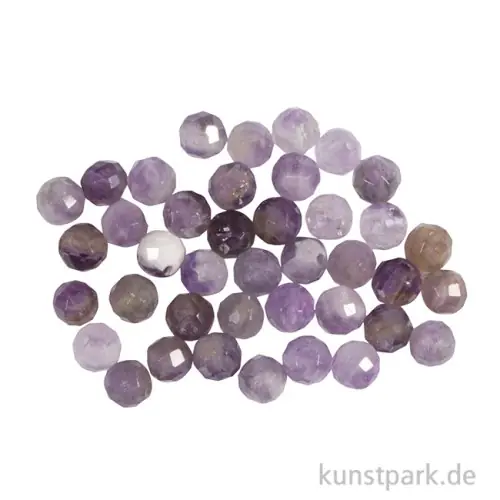 Online Kaufen Halbedelsteinperlen Amethyst facettiert, ø 4 mm, 40 Stück