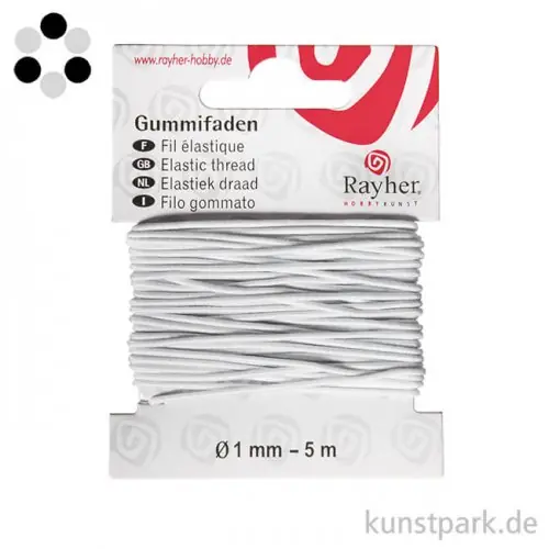Gummifaden, 1 mm, 5 Meter Schneller Versand