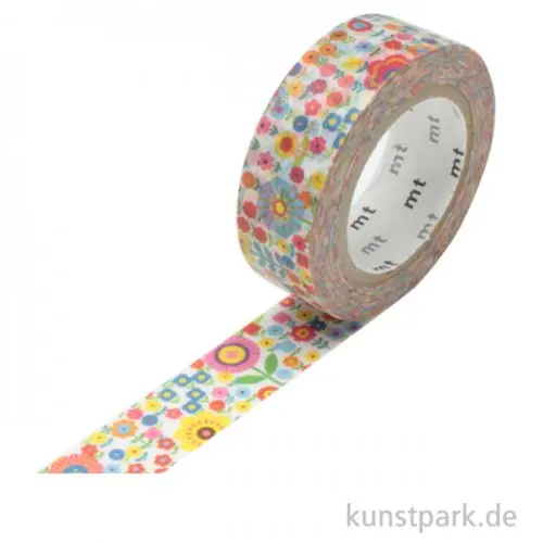 Handgefertigt MT Masking Tape Mini Flower Garden - 15 mm, 7 m Rolle
