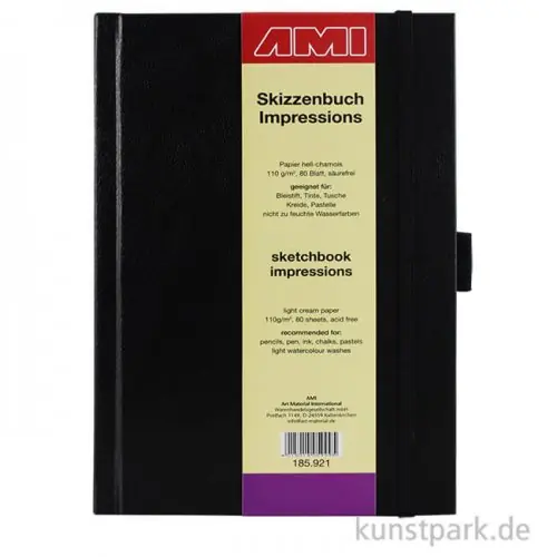 Hochwertig Skizzenbuch IMPRESSIONS 80 Seiten, 110 g