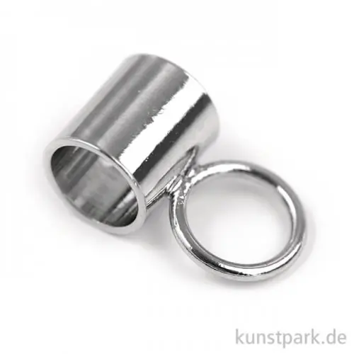 Kostenloser Rückversand Rohrförmiger Anhänger mit Öse - Silber, 8 x 6 mm, 1 Stück