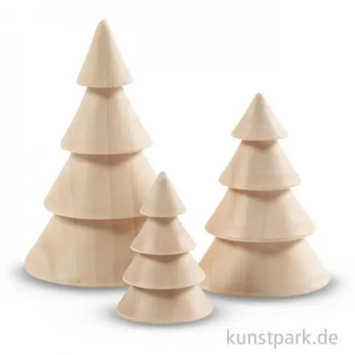 Abverkauf Weihnachtsbäume aus Holz, 5 - 10 cm, 3 Stück sortiert