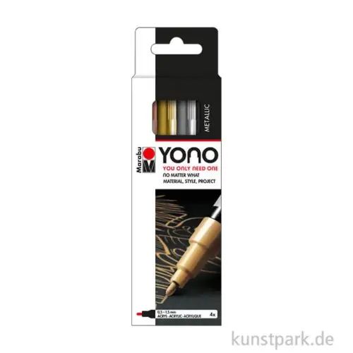 Mega-Angebot Marabu YONO Marker Set - 4 Metallicfarben, 0,5-1,5 mm