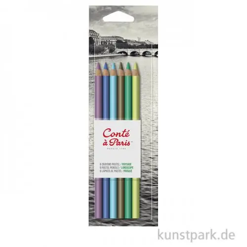 Solange Der Vorrat Reicht Conte Pastellstifte - 6er Landschaftssortiment im Blister