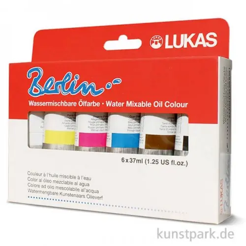 Meistverkauft Lukas BERLIN Starter Set mit 6x37 ml Wasser-Ölfarbe