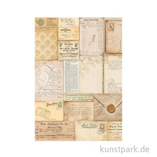 Super-Preis Stamperia Reispapier - Golden Harmony Letters, DIN A4