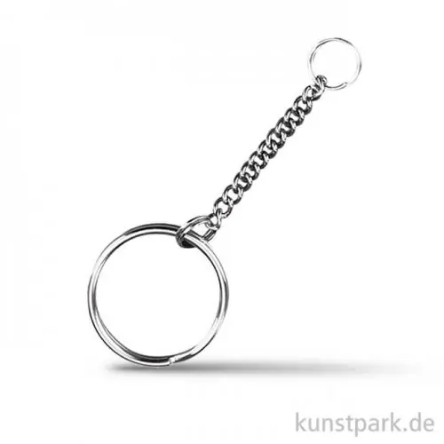 Echt Schlüsselring mit Gliederkette, 25mm, 4 Stück