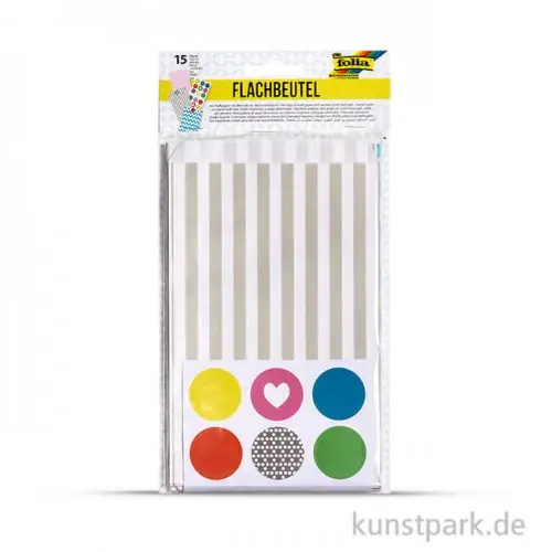 Neue Kollektion Papiertüten bunt flach, 130x200 mm, 25 Stück