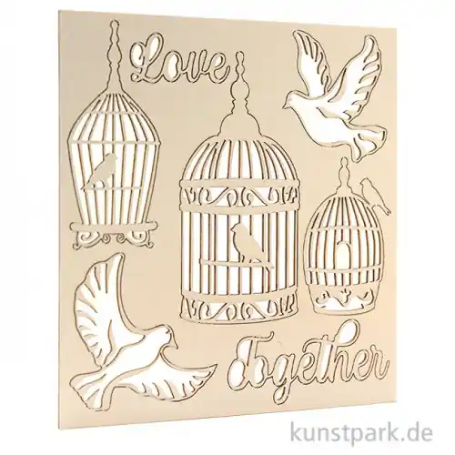 Billig Stamperia Decorative Chips - You and Me Love Together, 14 x 14 cm