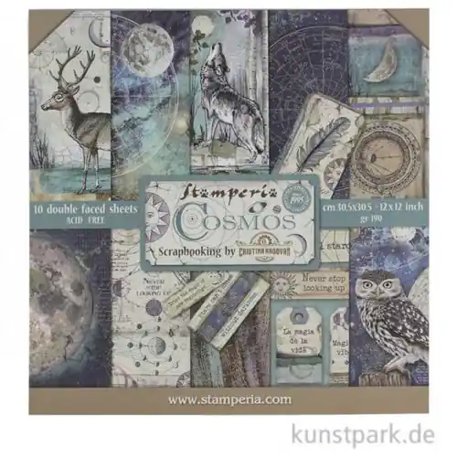Stamperia Scrapbooking Pad - Cosmos, 30,5 x 30,5 cm, 10 Blatt Rabatt