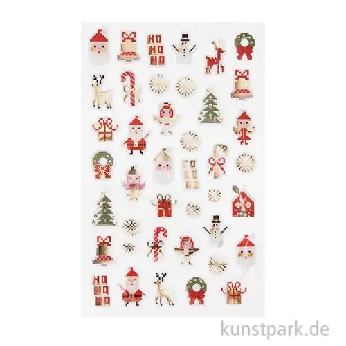 Gelsticker - Christmas, Put A Bow On It, Pixel, 41 Aufkleber Expressversand